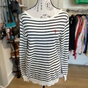Ralph Lauren Black and White Striped Sweater